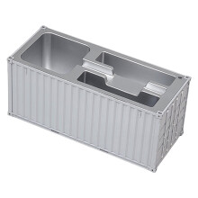 Boîte de rangement conteneur d'expédition, porte-crayons de bureau avec porte-cartes de visite pour stylos, crayons et marqueurs