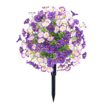 61 cm konstgjorda höstblommor för utomhusbruk, med jordspett – kompatibel med utomhusplanterare