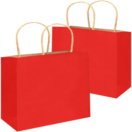Sacolas de papel para presente na cor vinho tinto, 32 unidades, 32,6 x 9,8 x 4,3 polegadas 1