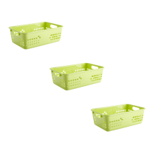 2pcs Plastic Storage Baskets with Handles, Colorful Small Plastic Organizer Basket Bin Storage Bins for Home Office Desktop and Kitchen Green