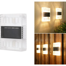 Solar Wall Lights Outdoor, 2 Pack Solar Deck Lights Waterproof LED Up and Down Wall Lights for Garden Decoration