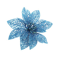 NSESSHome10 pezzi Fiori di stella di Natale artificiali glitterati, decorazioni per albero di Natale, fiori artificiali per matrimoni e feste