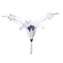 Womens Pearls Lace G-String Thongs Panties Underwear Low Rise T-Back Thongs Briefs Underpants Sex Night Lingerie Gifts