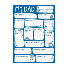 Pappa-kort för fars dag, minneskort med frågor och svar till intervju, födelsedagskort för pappa, fars dag-kort och present från son och dotter
