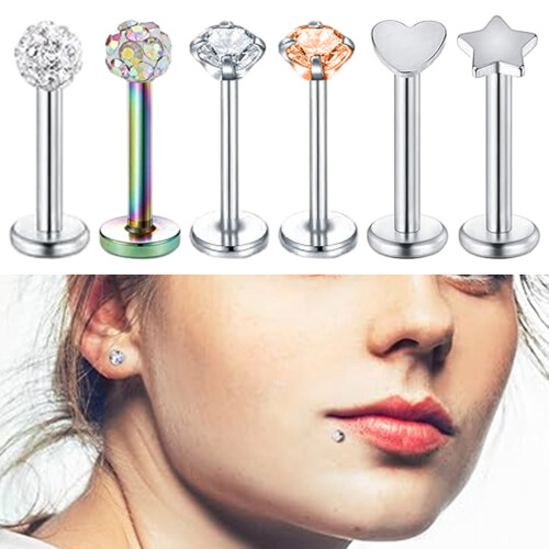 Piece Rostfritt Stål Öron Läpp Piercing Smyckeset