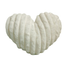 White Heart Pillow – Soft Faux Fur Decorative Throw Pillow, Valentine's Day Aesthetic Home Decor, 15.8"x13.8", 1PC, compatible with home styling