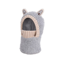 Cagoule d'hiver pour enfants avec cache-visage, extensible, taille unique (4-10 ans), cache-cou en peluche – Idéale pour les activités