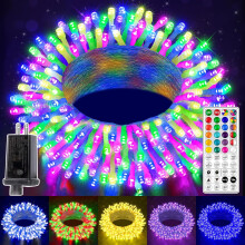 YANTON RGB -jouluvalot, 100 LEDiä, 33 jalkaa, 130 tilaa, kaukosäädin/ajastin/vedenpitävä, yhteensopiva YANTONin kanssa