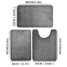 Toilettes trois pièces, tapis de sol pour salle de bain, tapis de douche, tapis absorbant pour le bain, moquette antidérapante, doux et