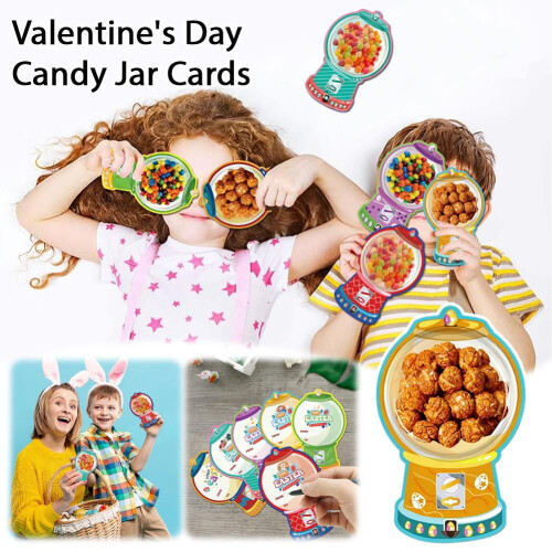 Easter Candy Cards for Kids Plastic Dome Greeting Set 36 Pcs 1