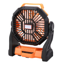 Ventilatore da campeggio con luce a LED e power bank da 8000mAh, Arancione