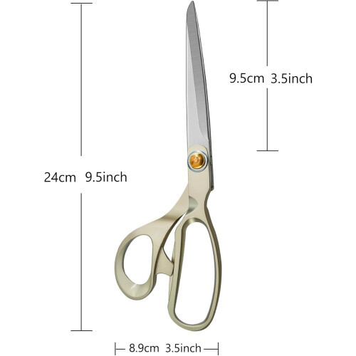 9.5" Heavy Duty Sewing Scissors, Comfort Grip Tailor Shears Compatible with Sharp Fabric Scissors 2