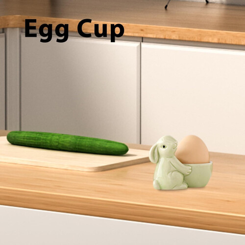 Ceramic Rabbit Egg Cup for Soft-Boiled Eggs – Easter Bunny Egg Holder, Elegant Rabbit-Shaped Egg Stand, Compatible with Standard Eggs 1