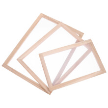 3Pièces Cadres En Bois Pour Fabrication Papier DIY Avec Colorée