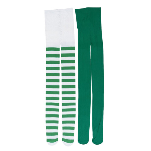 2Pièces Collants Femme Vert Polyester Motif Trèfle Pour