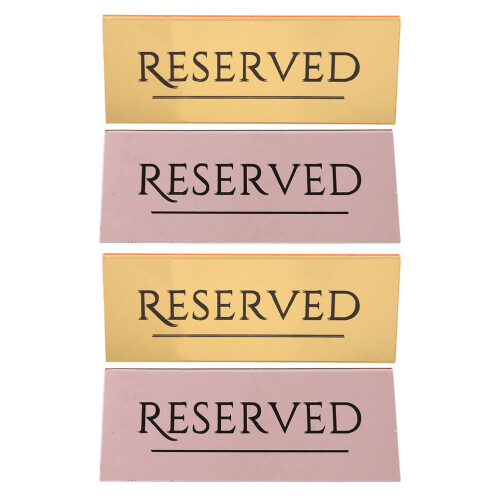 4Pièces Marque-Places Double Face Pour Réservation Maison