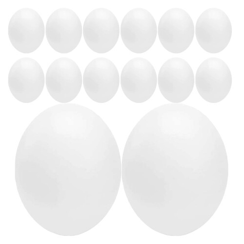 24Pcs White Plastic Fake Bird Eggs Realistic Nesting Decoys for Aviary