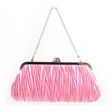 Sac Pochette Satin Rose Soirée Et Fête Femme