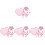 4Sets Kinder Dekoratives Schmuckset Rosa Halskette Ohrschmuck 4