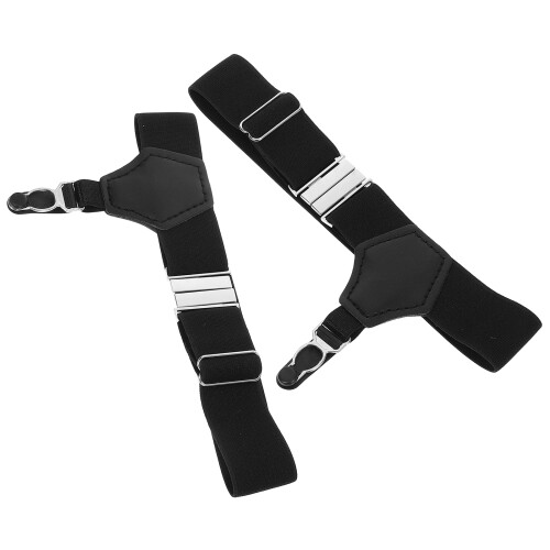 2Pcs Adjustable Men Sock Suspenders Black Elastic Socks Garters