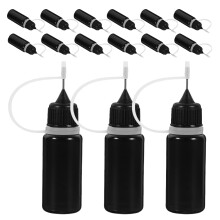 15Pièces Flacons Applicateurs Colle Noir Plastique Aiguille Précision