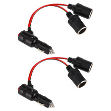 4Pièces Convertisseur Allume-Cigare Double Port ABS Noir Usage