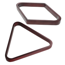 2Pcs Pool Table Accessories Solid Wood Rack Triangle Dark Red Durable