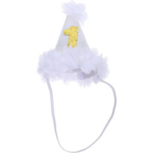 Witte Babys Elastische Verjaardagskroon Lichtgewicht Hoofddeksel