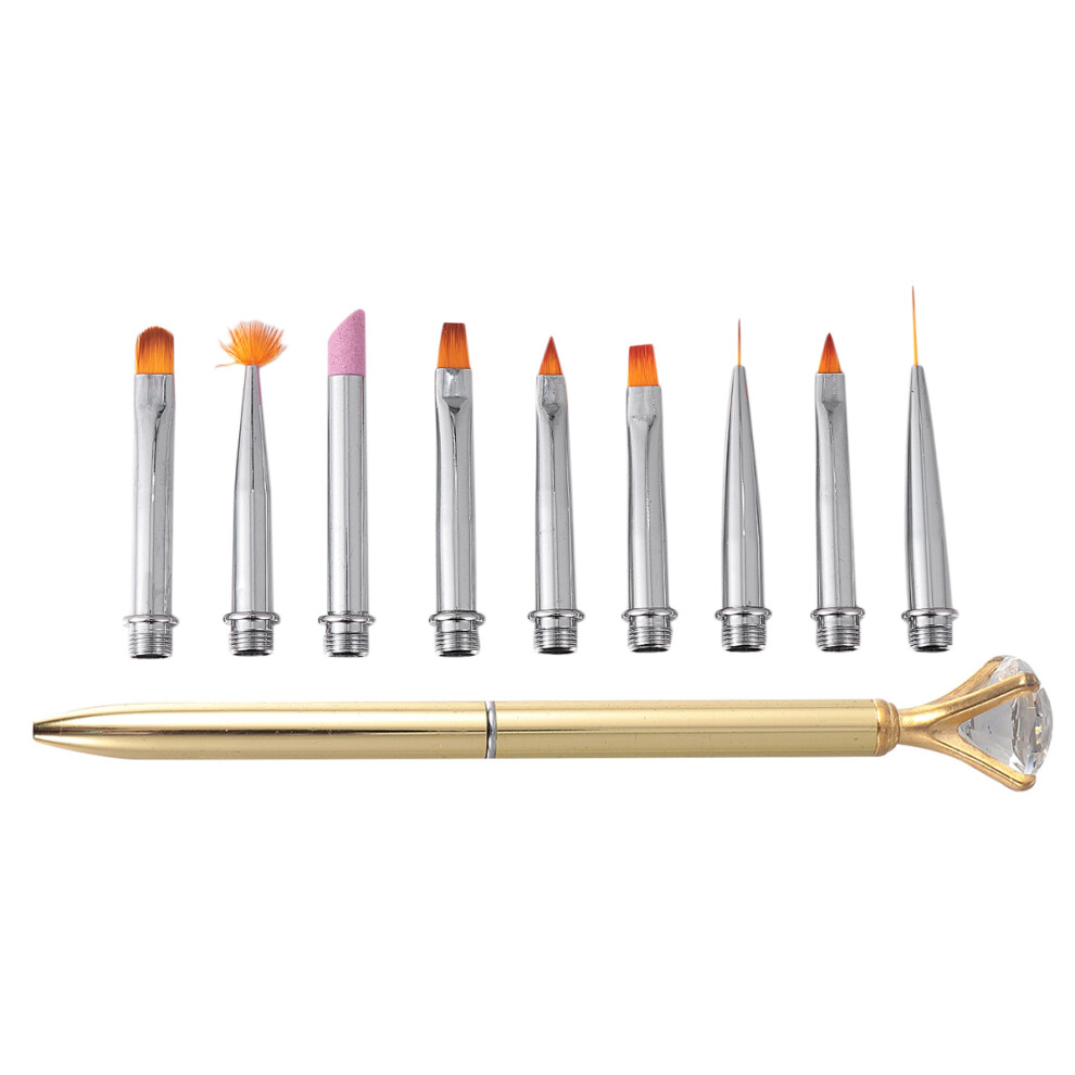 Iplusmile Golden 2Sets Nail Art Painting Pen Set Nail Drawing Brush For Manicure