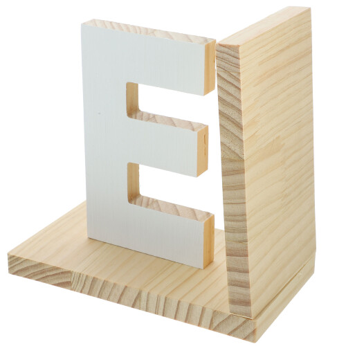 4Pcs Decorative White Wooden Bookends for Office and Study