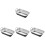 4Stk Rechteckige Servierplatten Aus Metall Silber Mit Tragegriffen 2