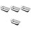 4Stk Rechteckige Servierplatten Aus Metall Silber Mit Tragegriffen 3