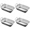 4Stk Rechteckige Servierplatten Aus Metall Silber Mit Tragegriffen 5