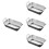 4Stk Rechteckige Servierplatten Aus Metall Silber Mit Tragegriffen 6