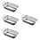 4Stk Rechteckige Servierplatten Aus Metall Silber Mit Tragegriffen 7