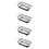 4Stk Rechteckige Servierplatten Aus Metall Silber Mit Tragegriffen 8
