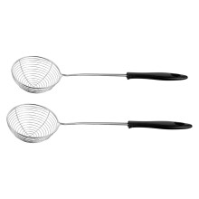 2Pcs Metal Wire Strainer Spoons Black Kitchen Candy Tools