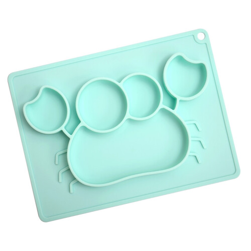 2Pcs Green Silicone Placemat Dining Tray Baby Tableware with Suction
