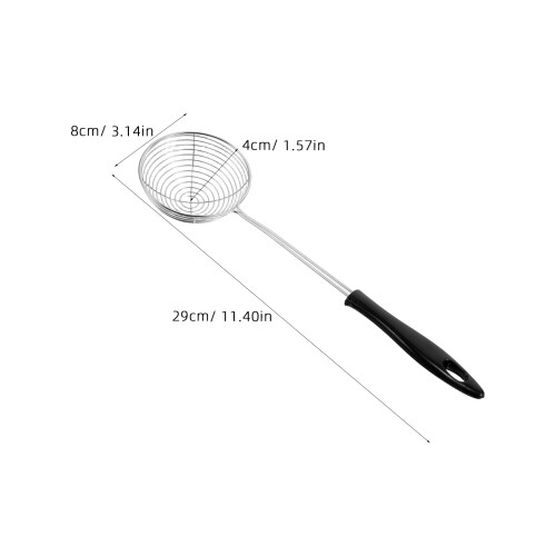 2Pcs Metal Wire Strainer Spoons Black Kitchen Candy Tools 2