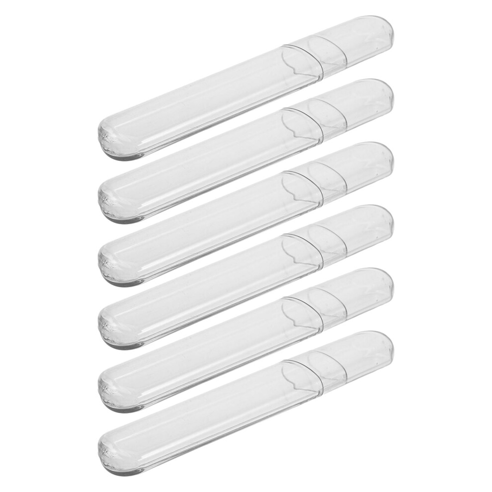 Ohphcall 24Pcs Portable Plastic Eyelash Tweezer Organizer Transparent Oval