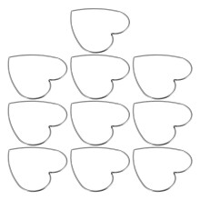 10Pcs Silver Metal Heart Hoops for Crafts Door Wreath Rings