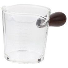 2Pcs Glass Milk and Cream Pitchers with Wooden Handles