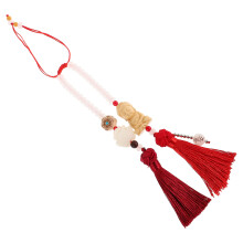 5Pcs Durable Wooden Buddha Rear View Mirror Car Tassel Ornament