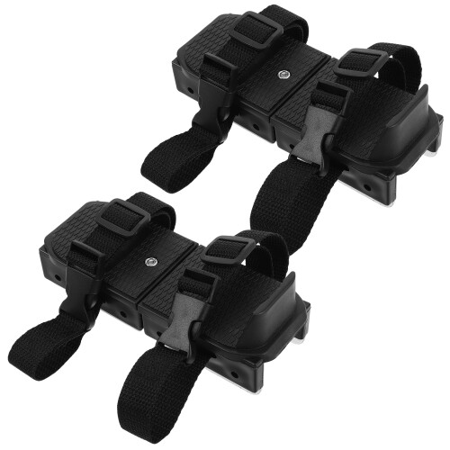 1Pair Adjustable Black Toddler Ice Skates Plastic Double Runner Shoes