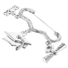 3Pcs Alloy Brooch Pin Silver Color for Graduation Dress Accessories