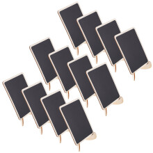 60Pcs Mini Chalkboard Label Stands Black Wooden Message Boards