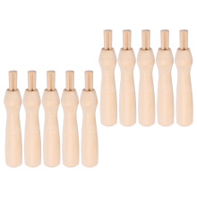 70Pcs Practical Light Brown Wooden Punch Needle Handles for Craft