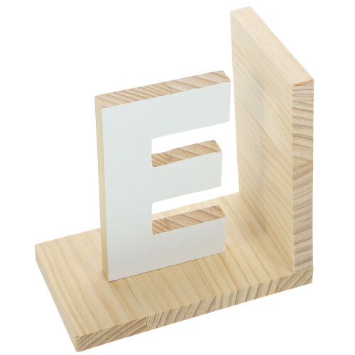 4Pcs Decorative White Wooden Bookends for Office and Study 2