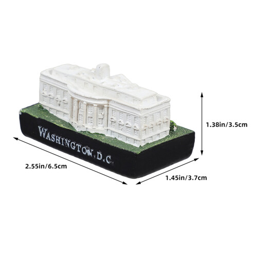 4Pcs Silver Resin White House Miniature Statue Decorative Home Display 1