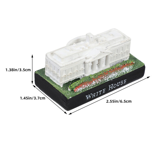 4Pcs Silver Resin White House Miniature Statue Decorative Home Display 2